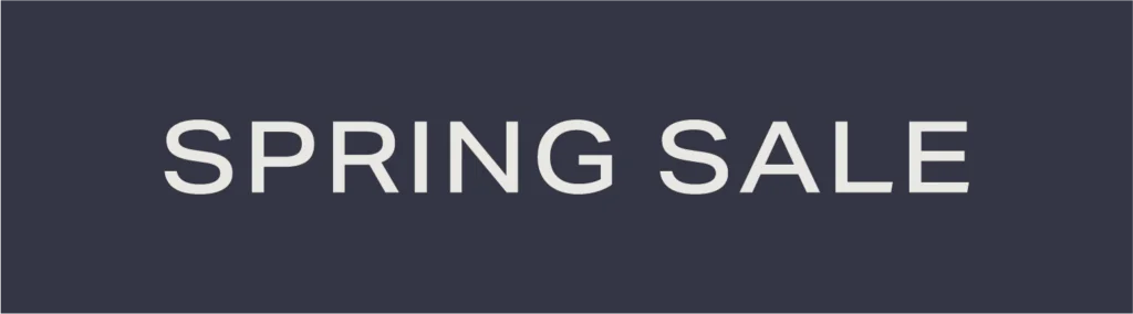 The image shows “Fuzion Spring Sale” in white capital letters on a dark blue background.